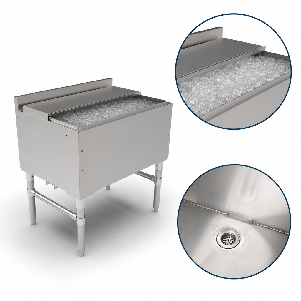 Insulated Ice Bin With Drain
