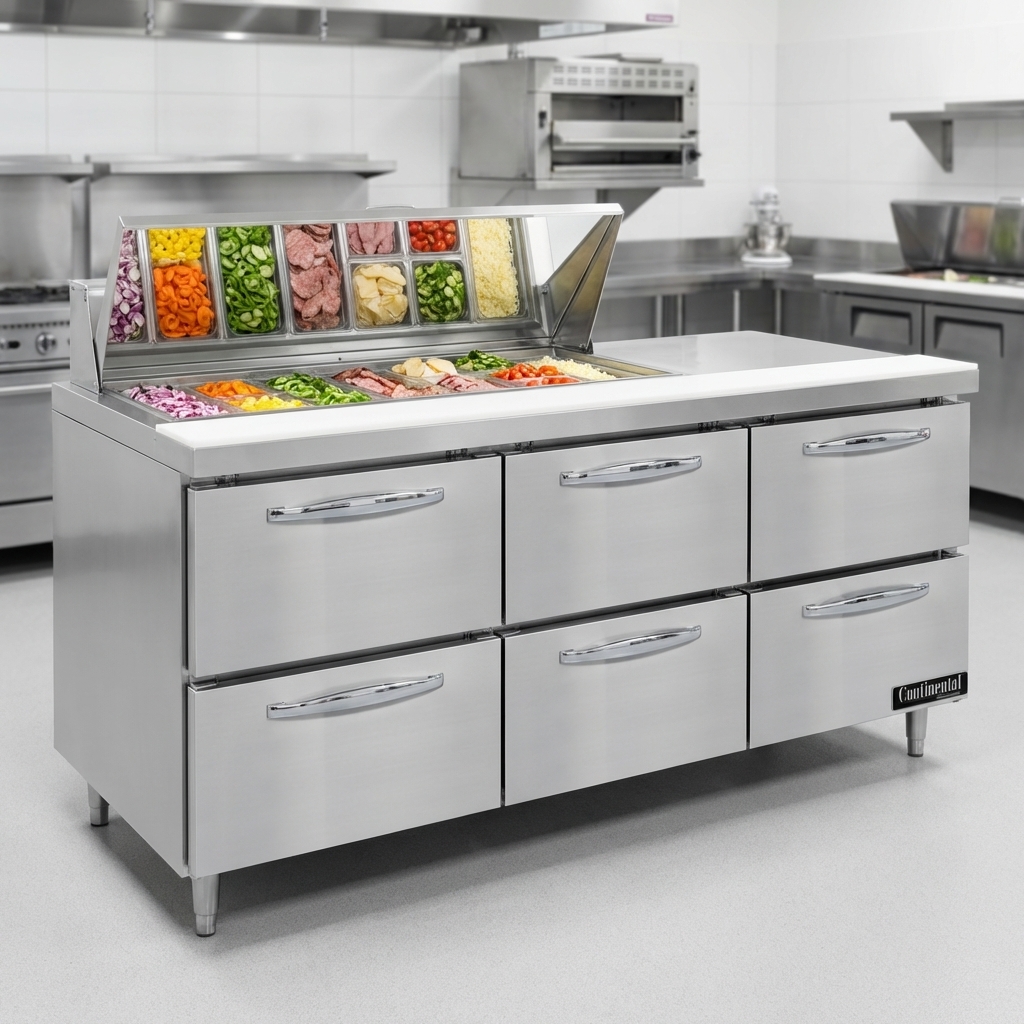 Experience superior cold holding and environmental responsibility with this sandwich unit, featuring a highly efficient natural refrigerant system.