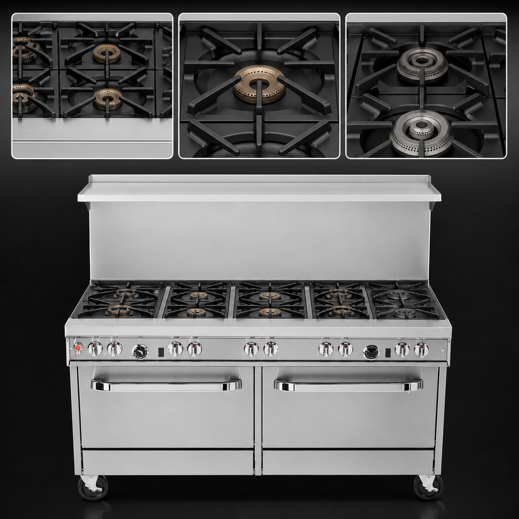 Nine Open Burners