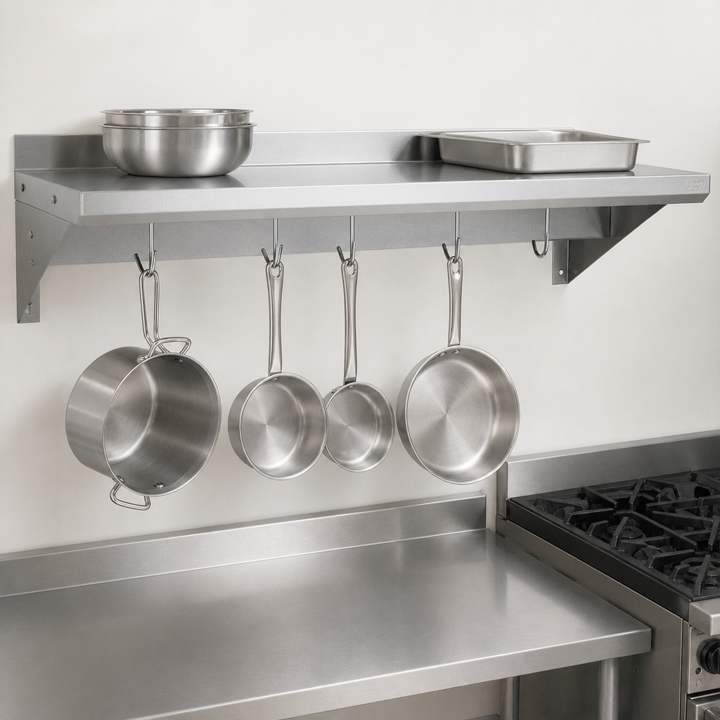 Wall-Mounted Pot Rack Shelf