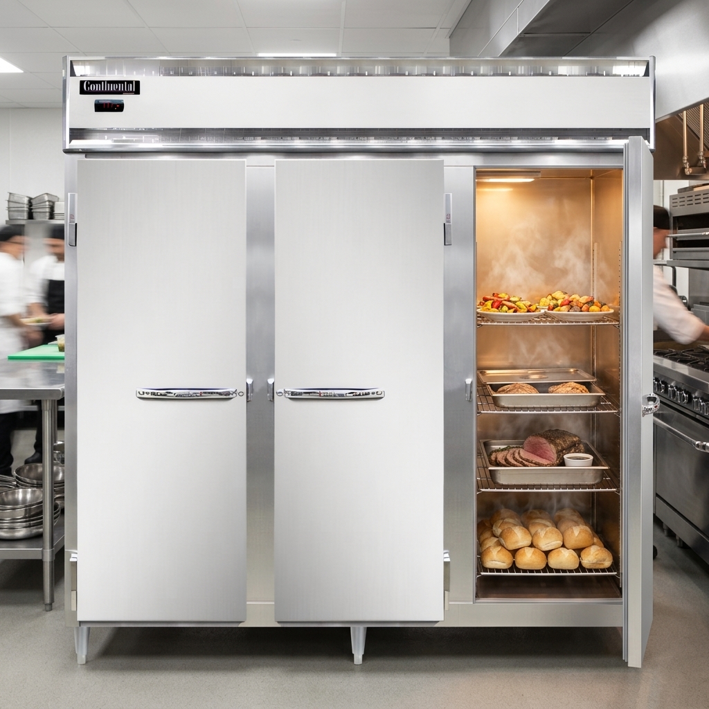 This heated holding cabinet ensures perfectly consistent temperatures from top to bottom with its superior even airflow distribution.