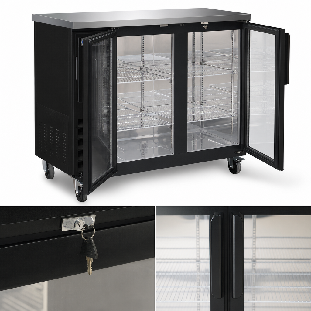 Two Hinged Glass Doors