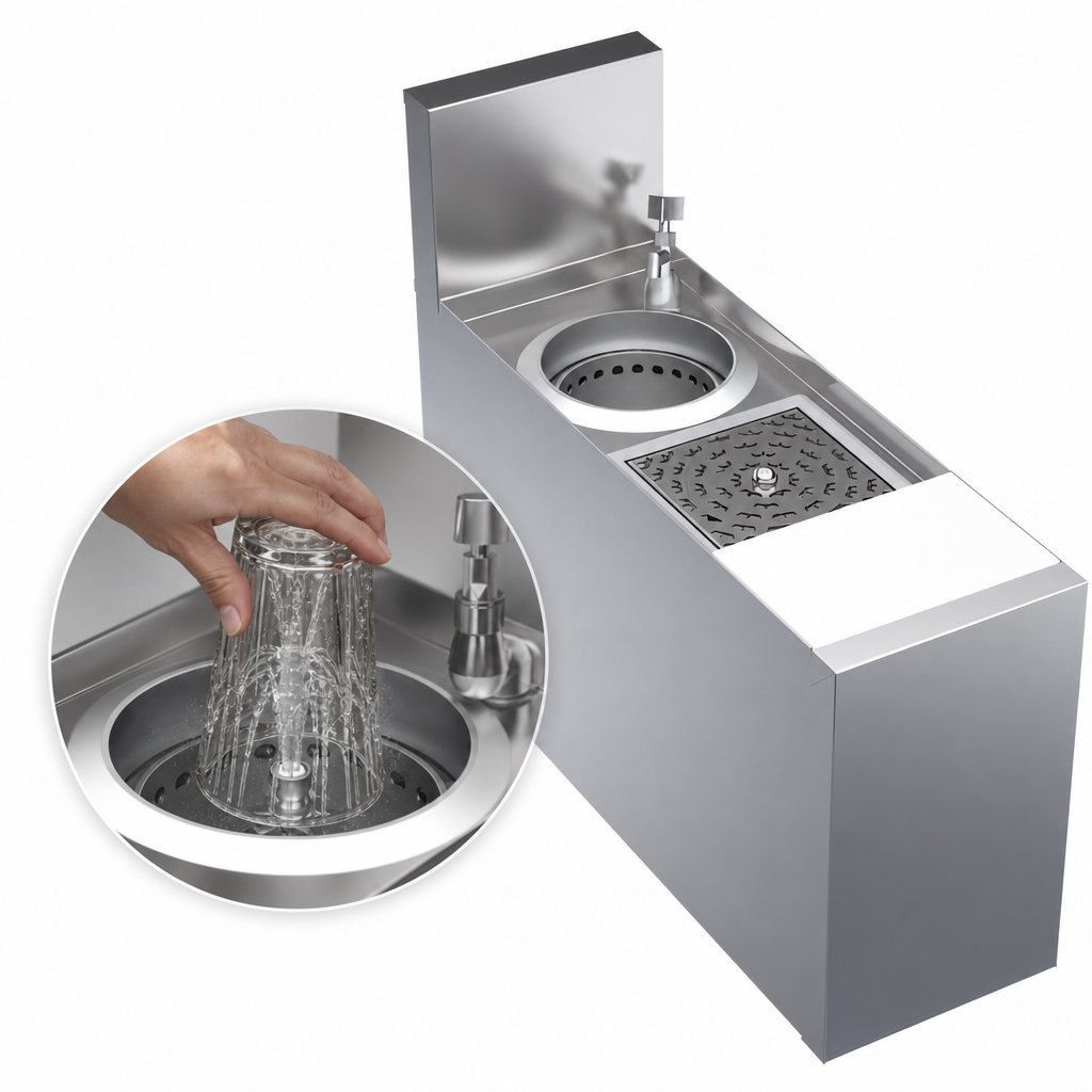 Push-Down Glass Rinser