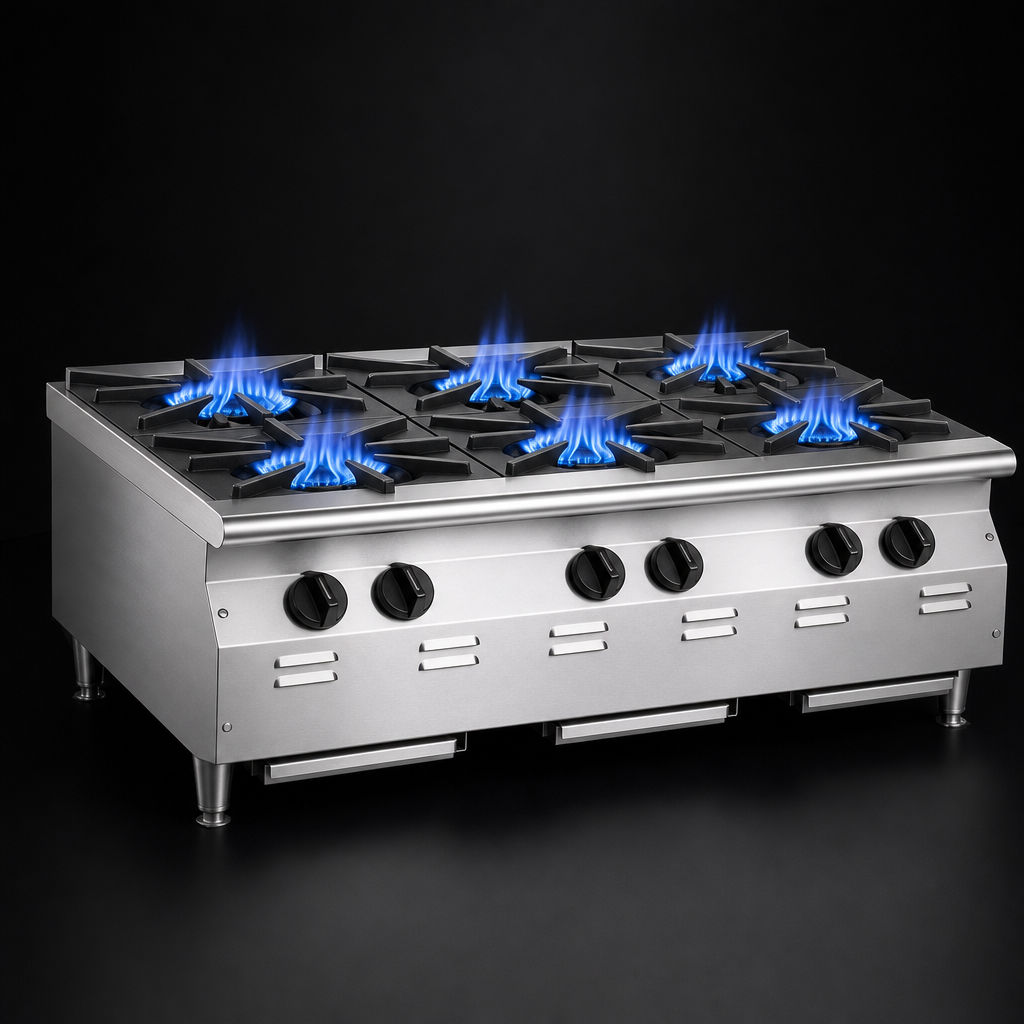 Six 25,000 BTU Star Burners