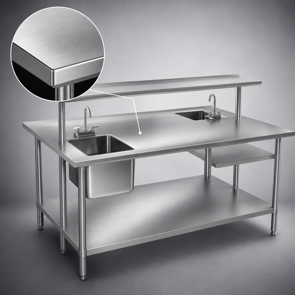 14-Gauge 304 Stainless Steel Top