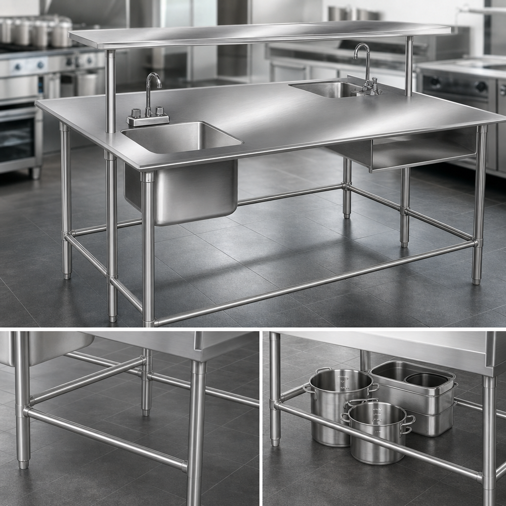 Open Stainless Steel Base with Crossrails