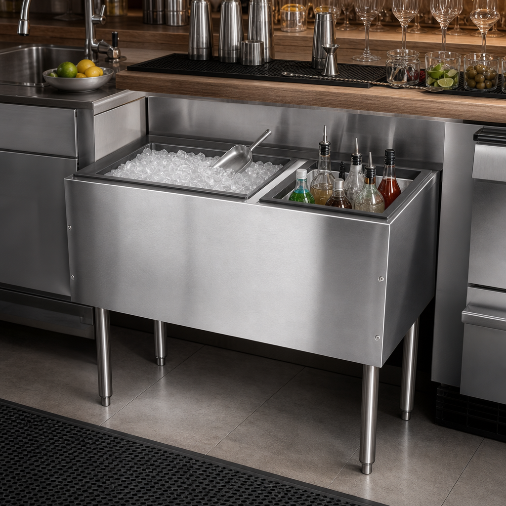 Combo Ice Bin and Cocktail Station
