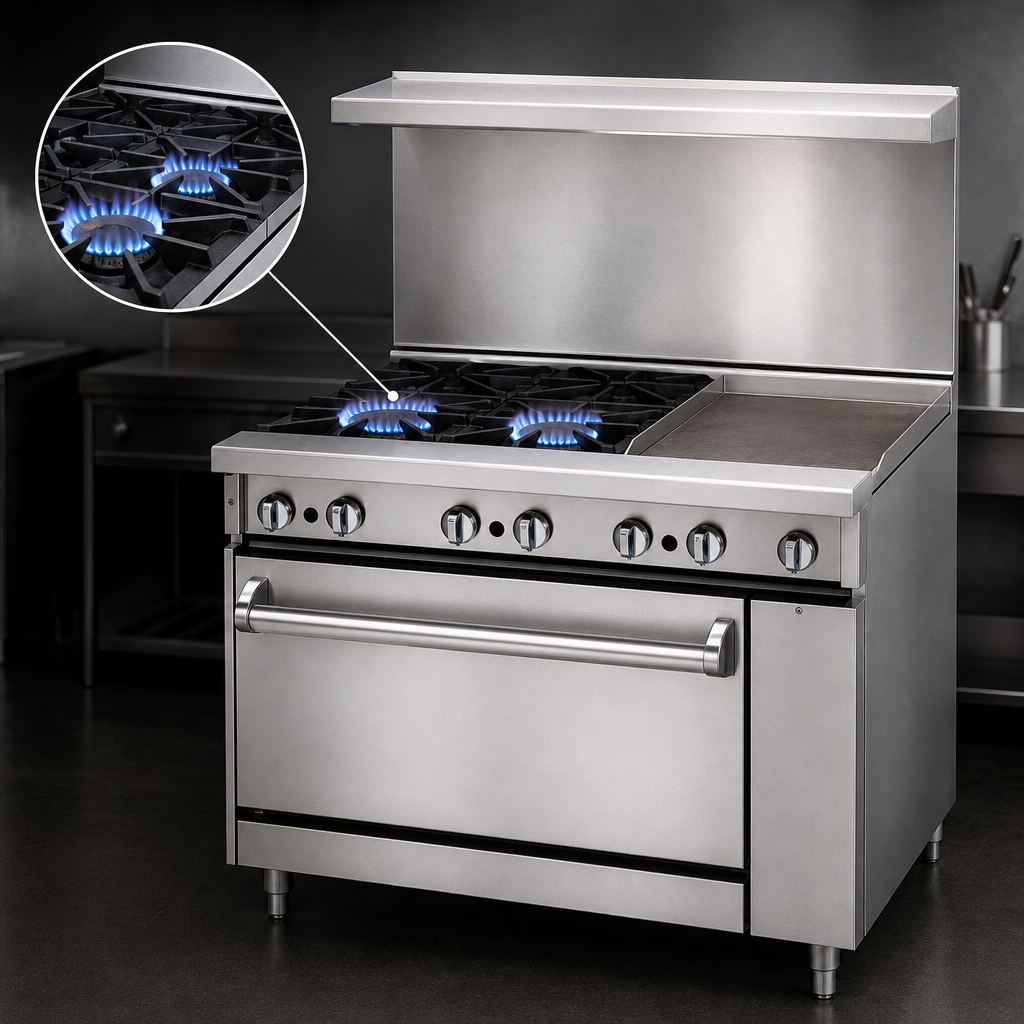 Two Open Burners With Low Simmer