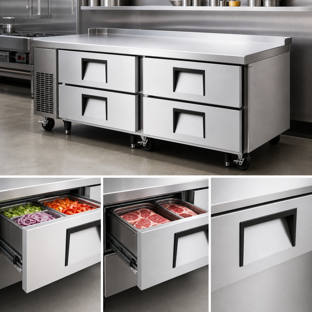 Four Heavy-Duty Stainless Steel Drawers