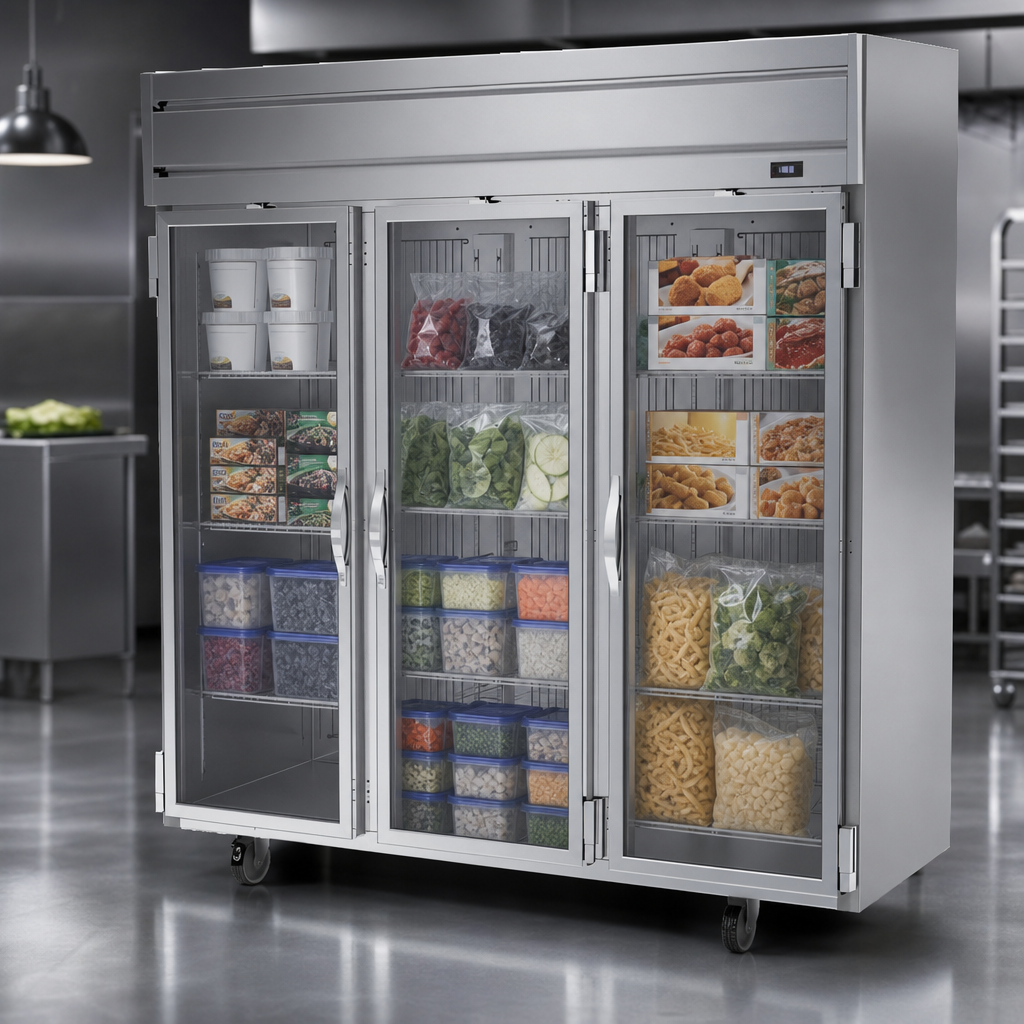 Three-Section Glass Door Cabinet