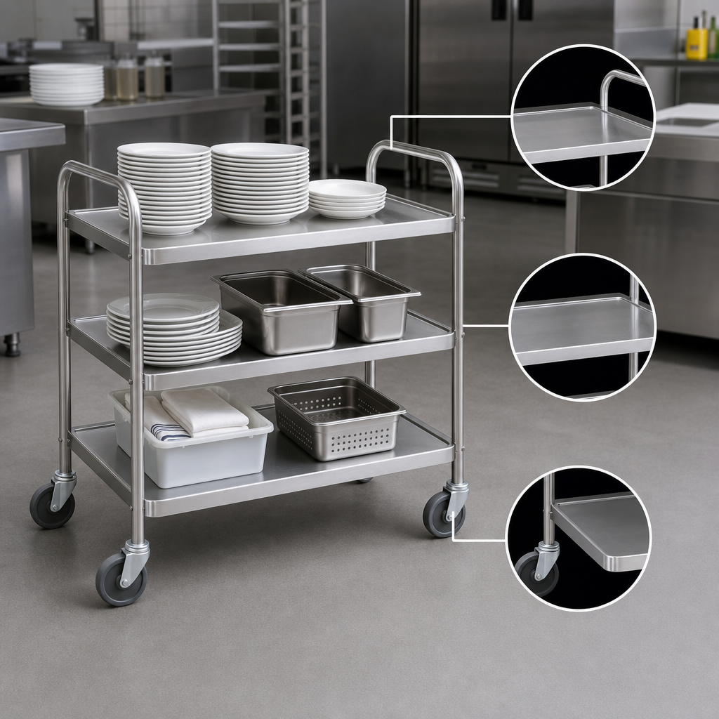 Three Stainless Steel Shelves