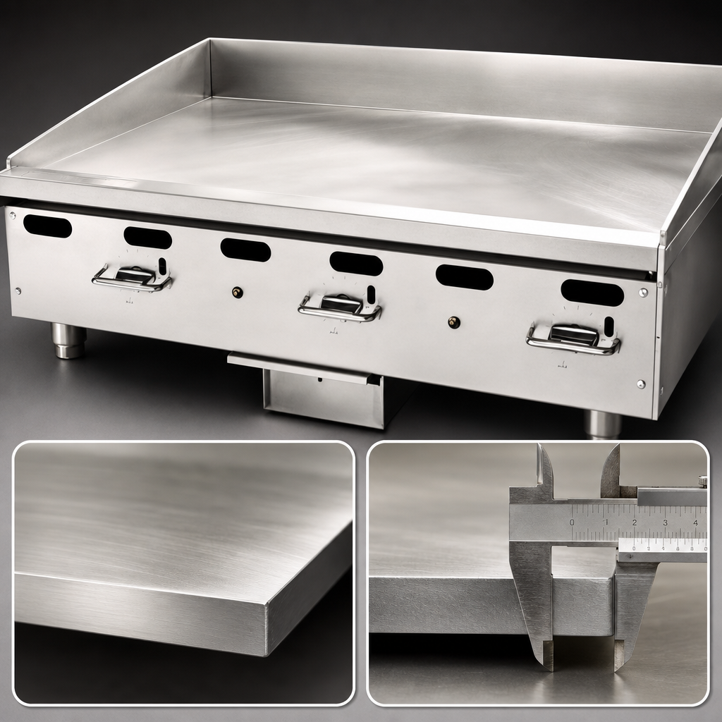 1-Inch Polished Steel Griddle Plate