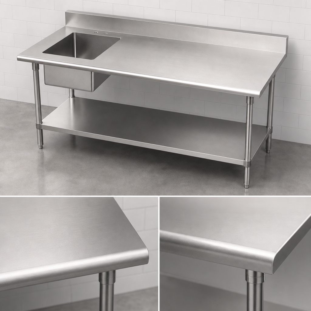 16-Gauge 304 Stainless Steel Top