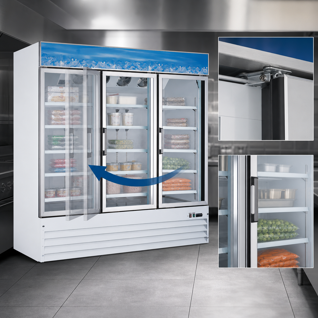 Self-Closing Hinged Glass Doors