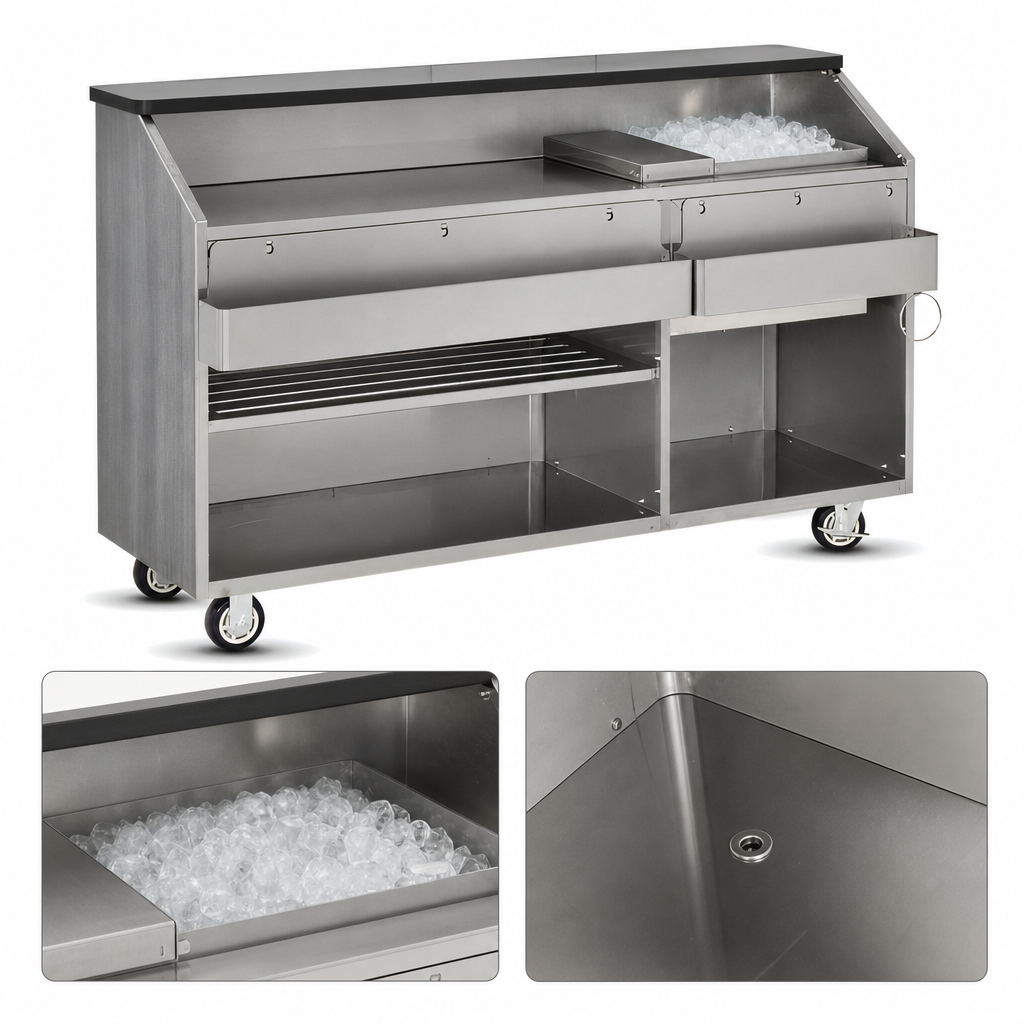 60 lb Ice Bin with Drain