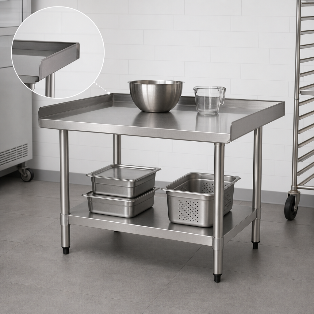 Work Surface With Upturned Edges