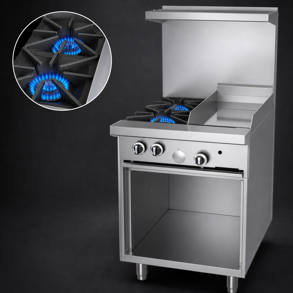 Two 33,000 BTU Open Burners