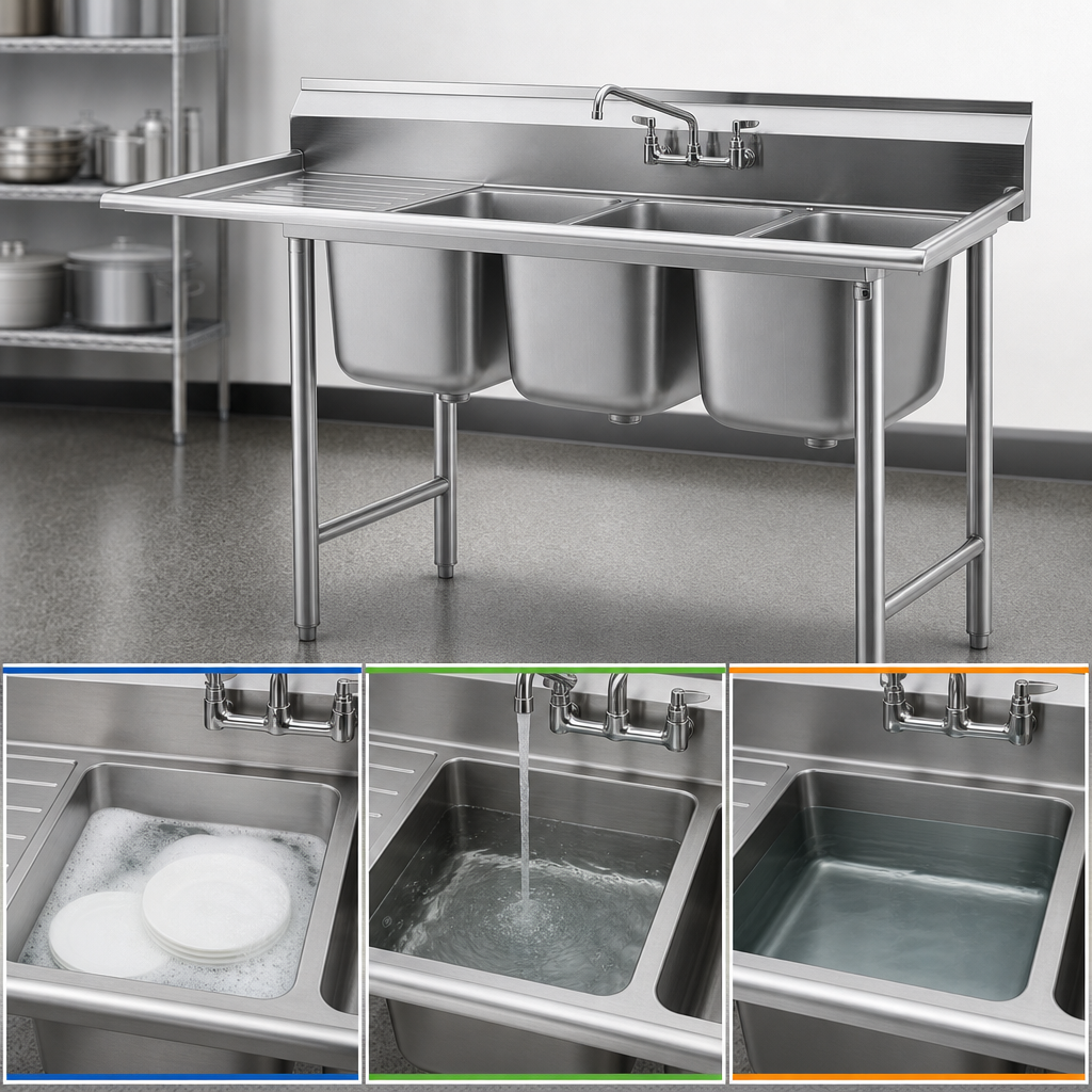 Three-Compartment Sink
