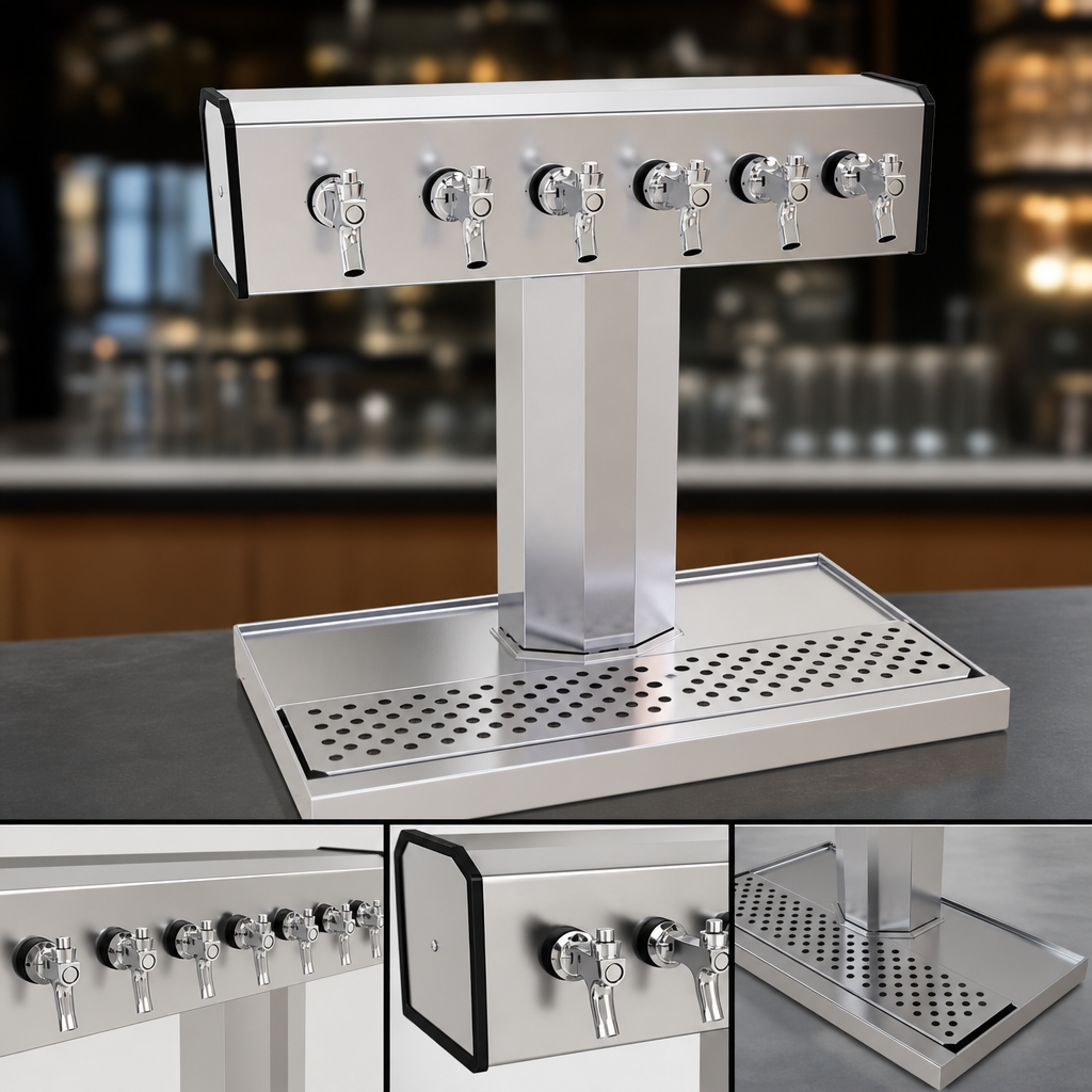 Six Stainless Steel Faucets