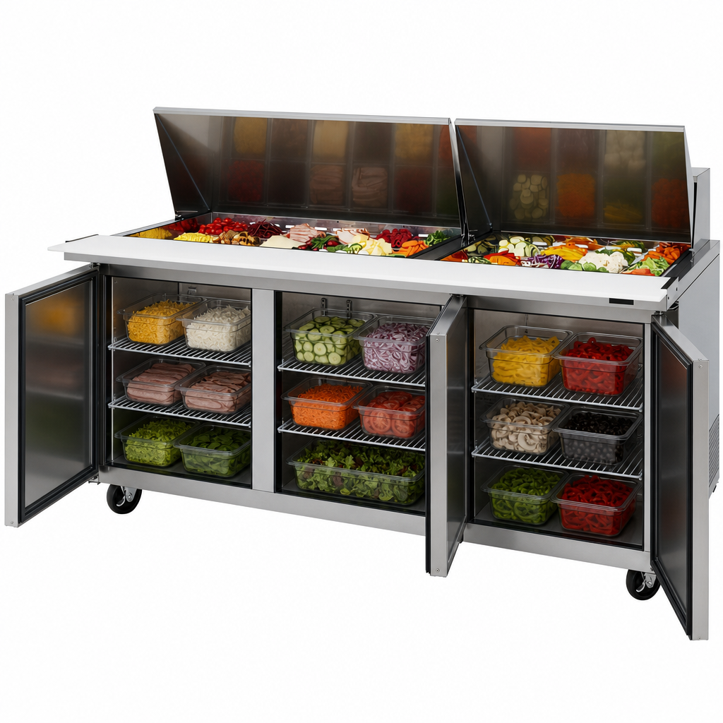 Three-Section Refrigerated Cabinet