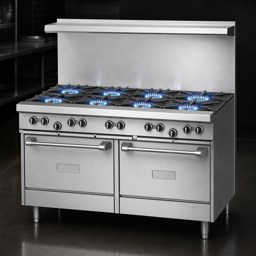Eight 32,000 BTU Open Burners