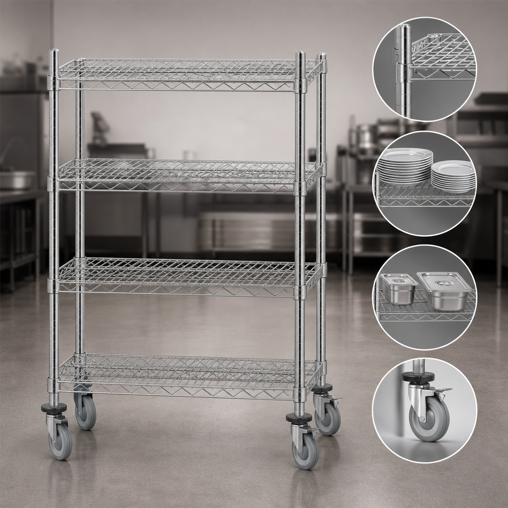 Four Adjustable Wire Shelves