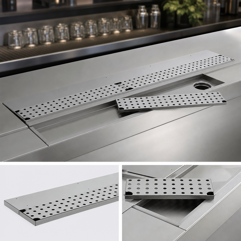 Two Removable Perforated Grates