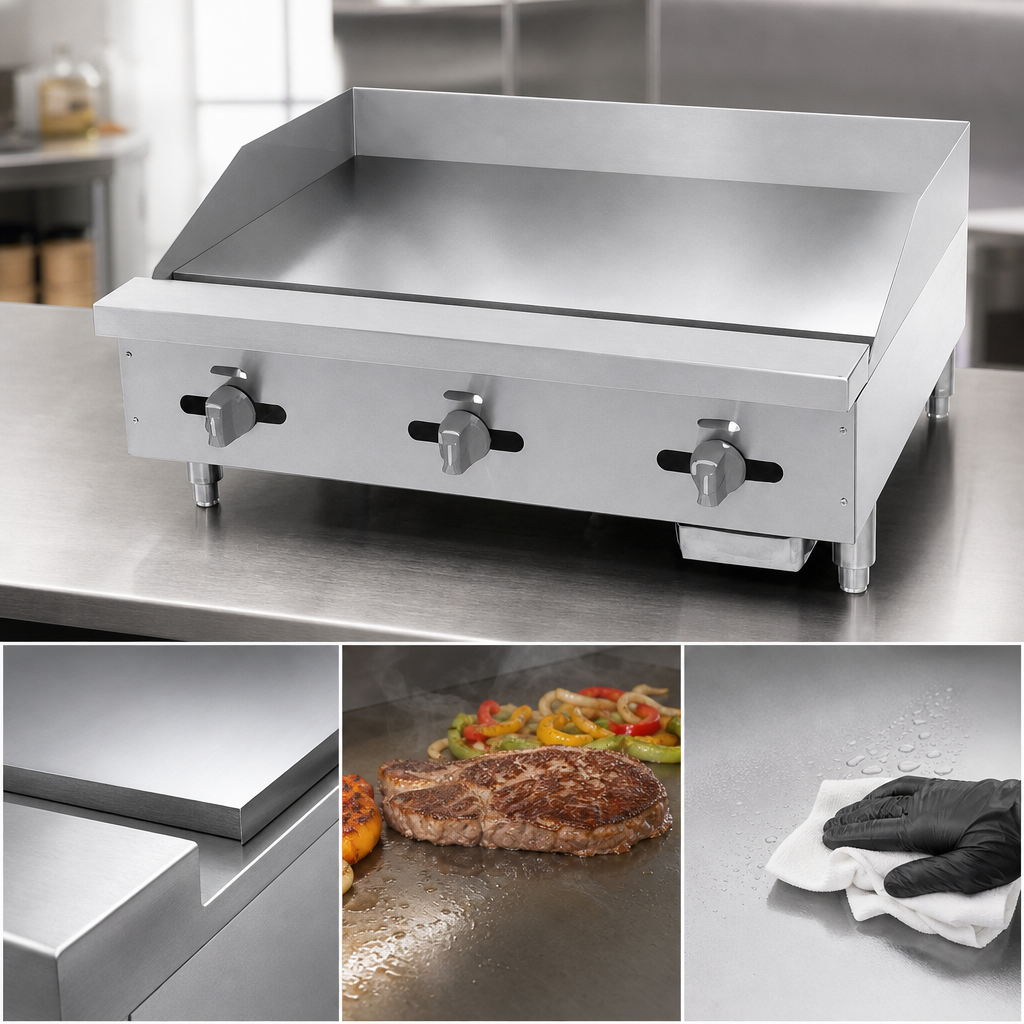 3/4-Inch Polished Steel Griddle Plate