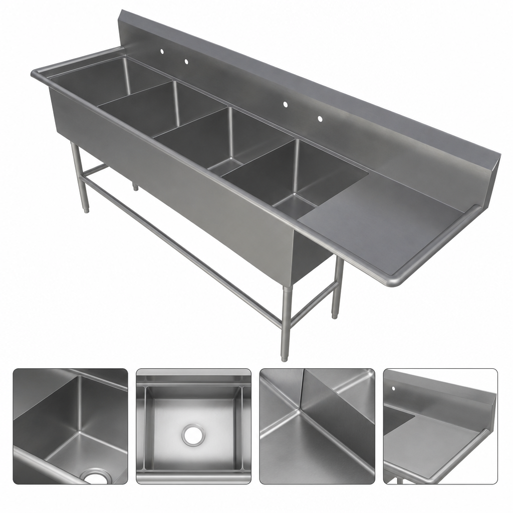 Four-Compartment Sink Layout