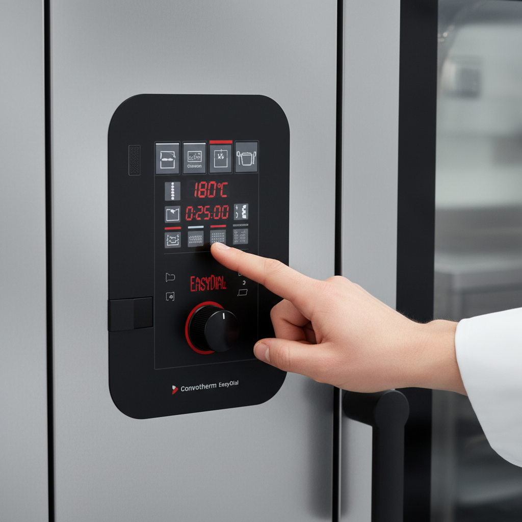 Experience effortless control and intuitive settings with the Convotherm easyDial user interface, simplifying all cooking functions.
