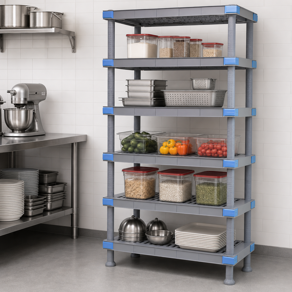 Five Open Grid Shelves