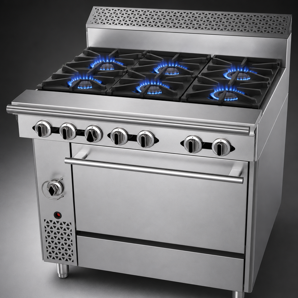 Six 35,000 BTU Open Burners