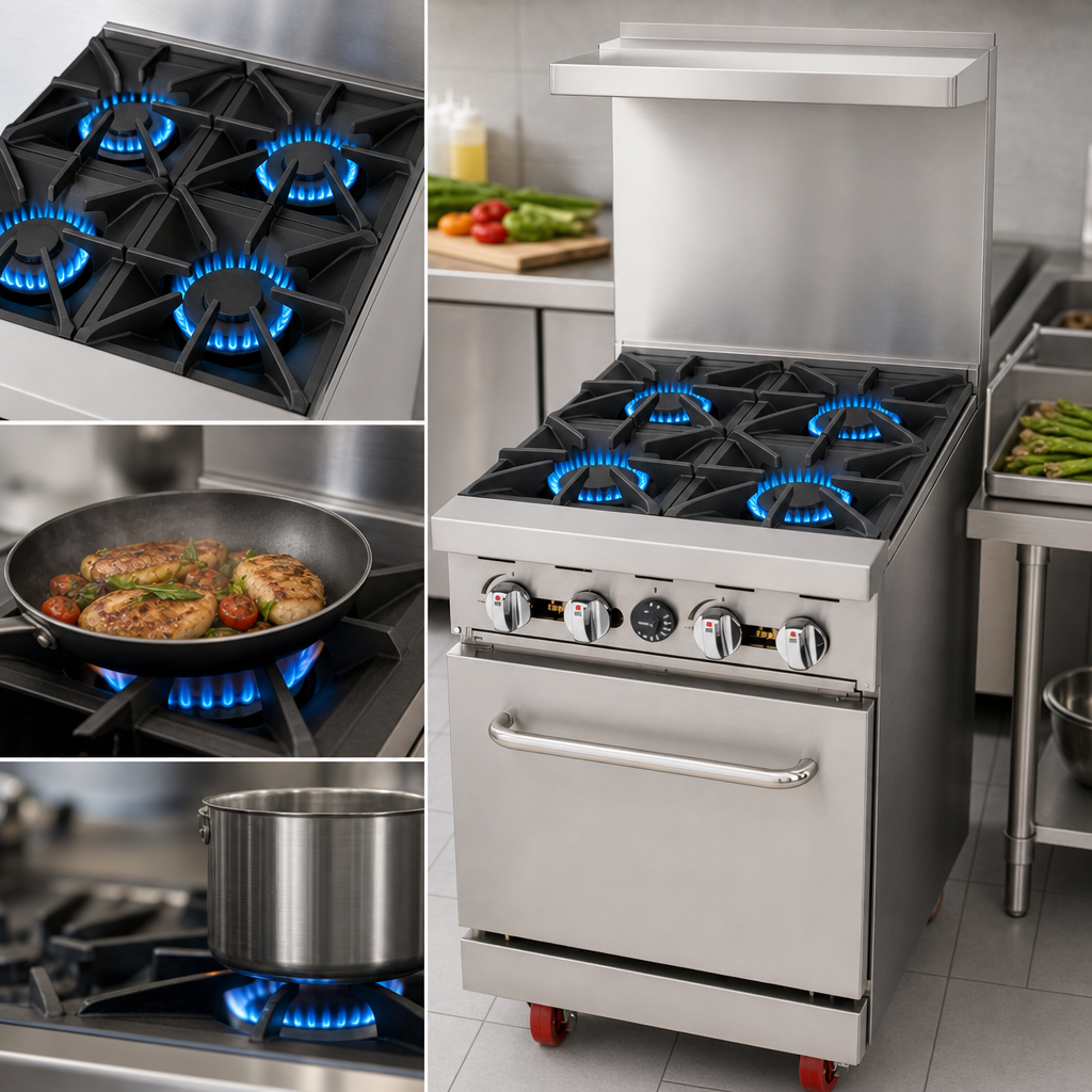 Four 32,000 BTU Open Burners