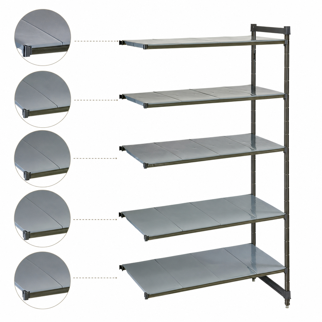 Five Solid Shelf Plates