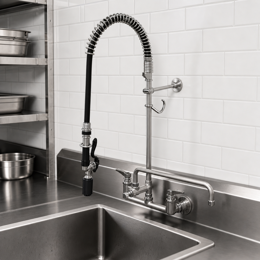 8-Inch Wall-Mount Mixing Faucet
