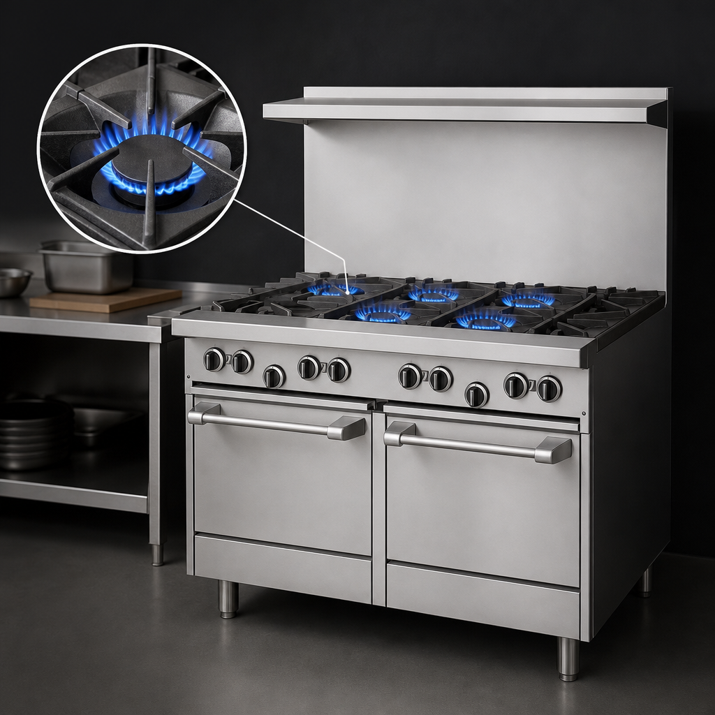 Four 32,000 BTU Open Burners