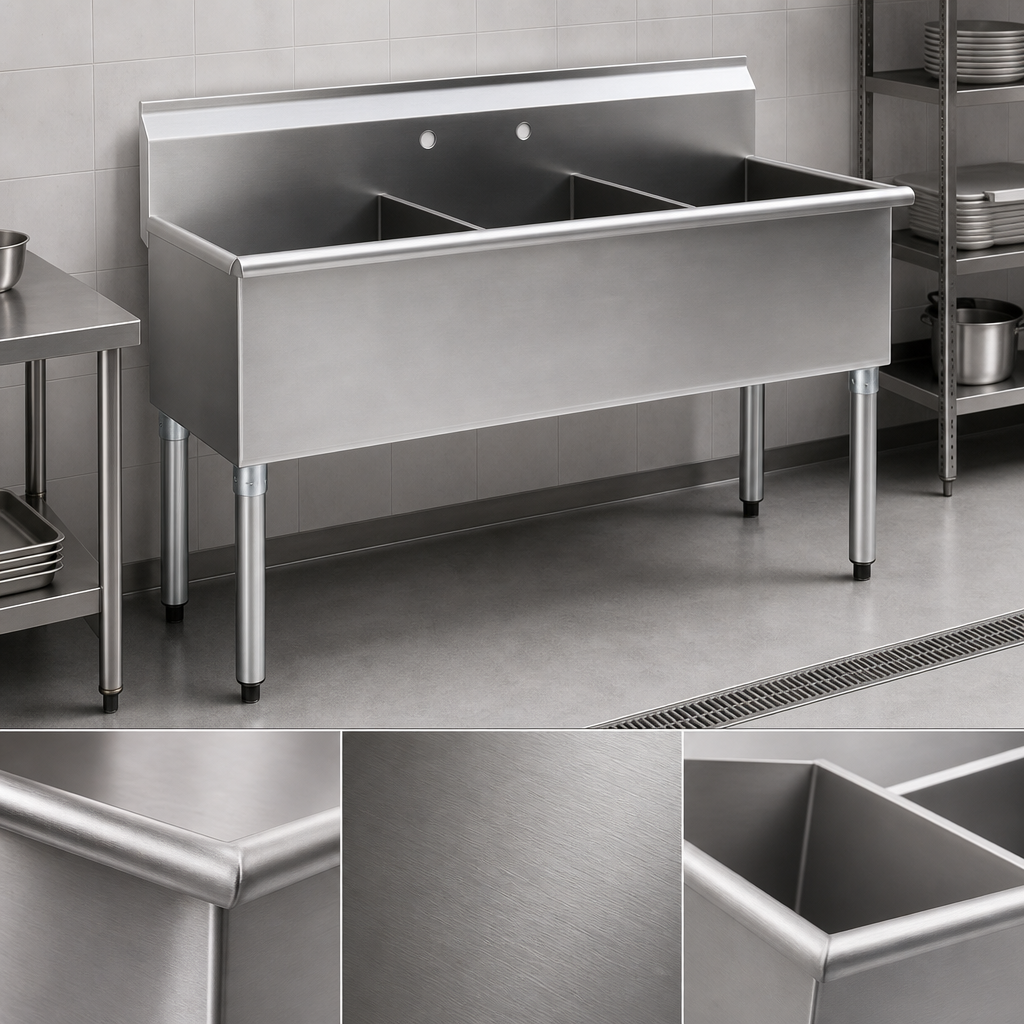16-Gauge 304 Stainless Steel Construction