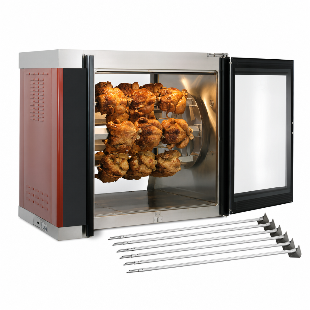 Seven Removable Stainless Steel Angled Spits