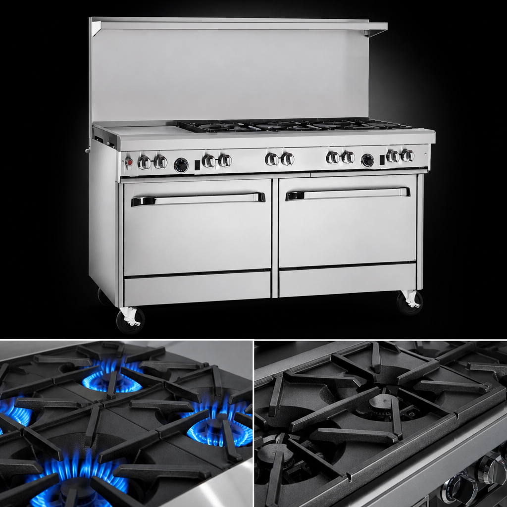Four Non-Clog Open Burners