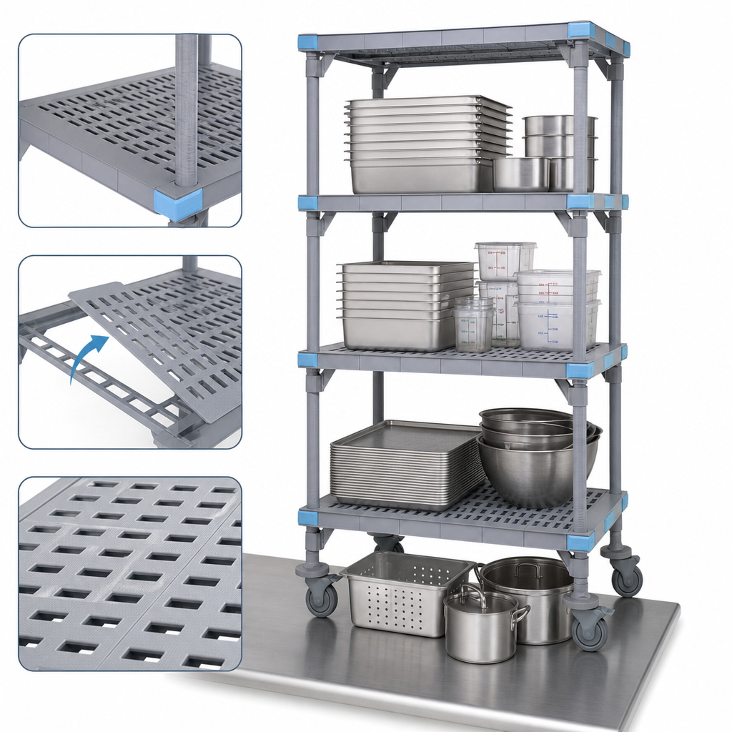 Four Open Grid Shelves
