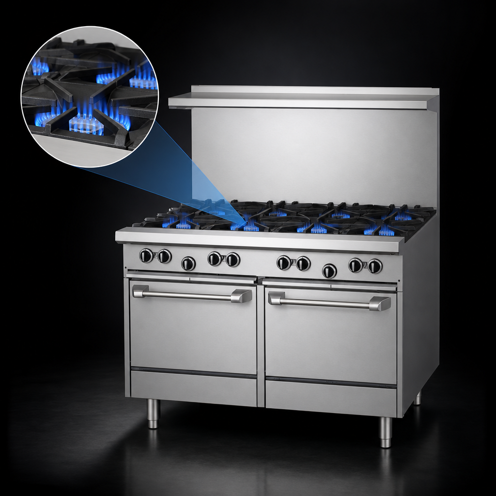 Eight High-Output Open Burners