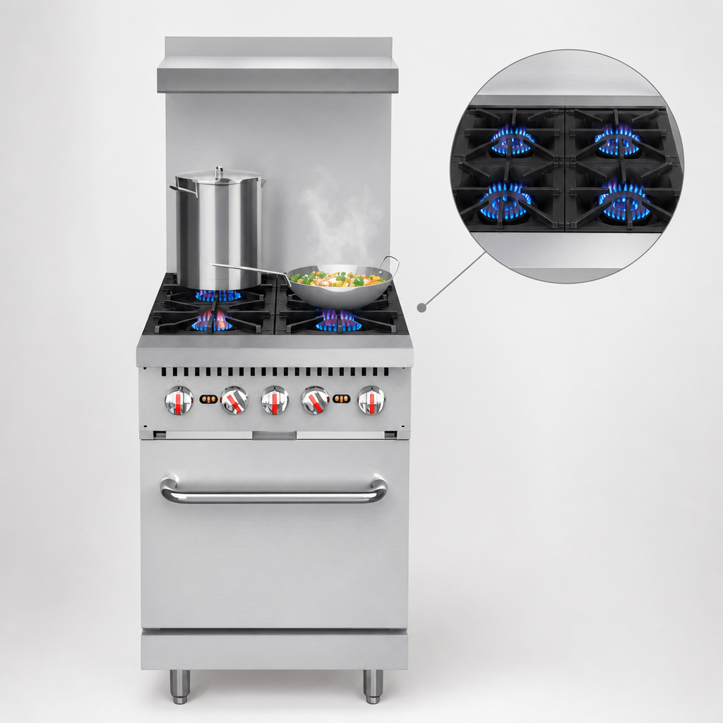 Four Open-Top Burners