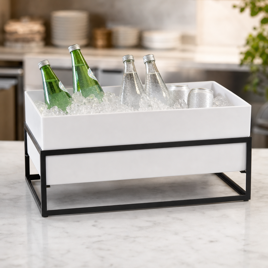 White Melamine Ice Pan Included