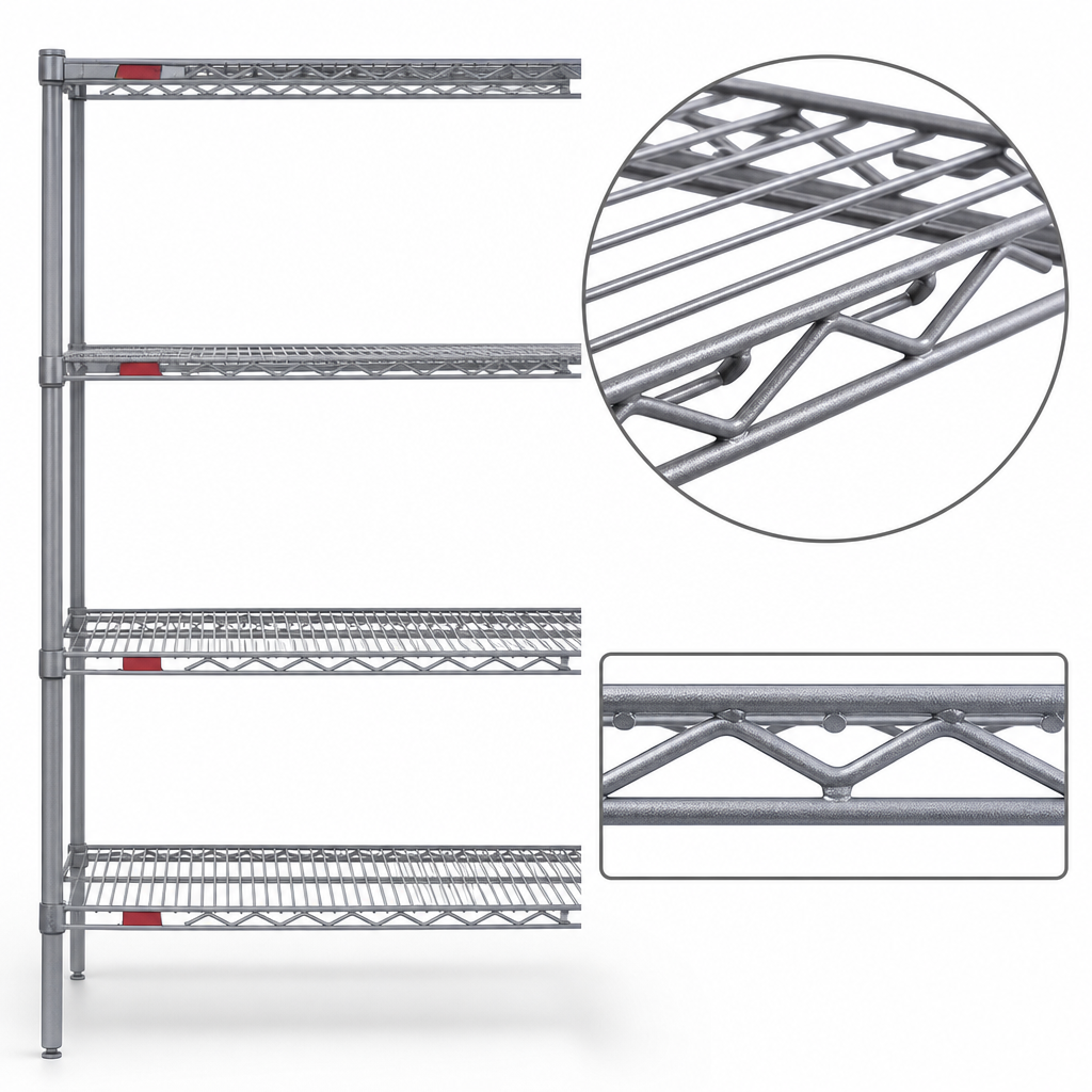Patented QuadTruss® Wire Shelves