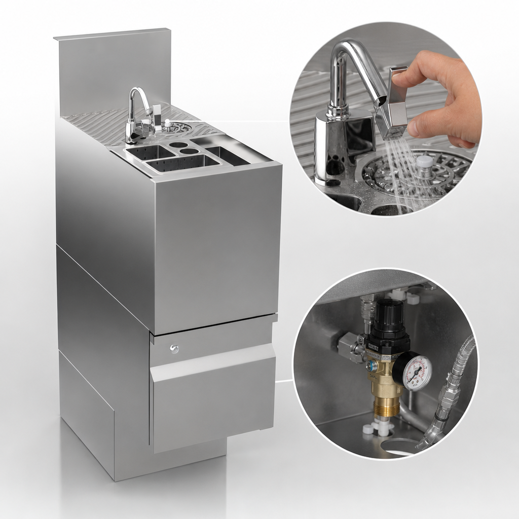 Push-Down Glass Rinser Faucet