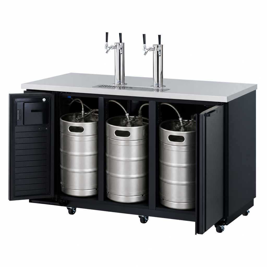 3 Half-Barrel Keg Capacity