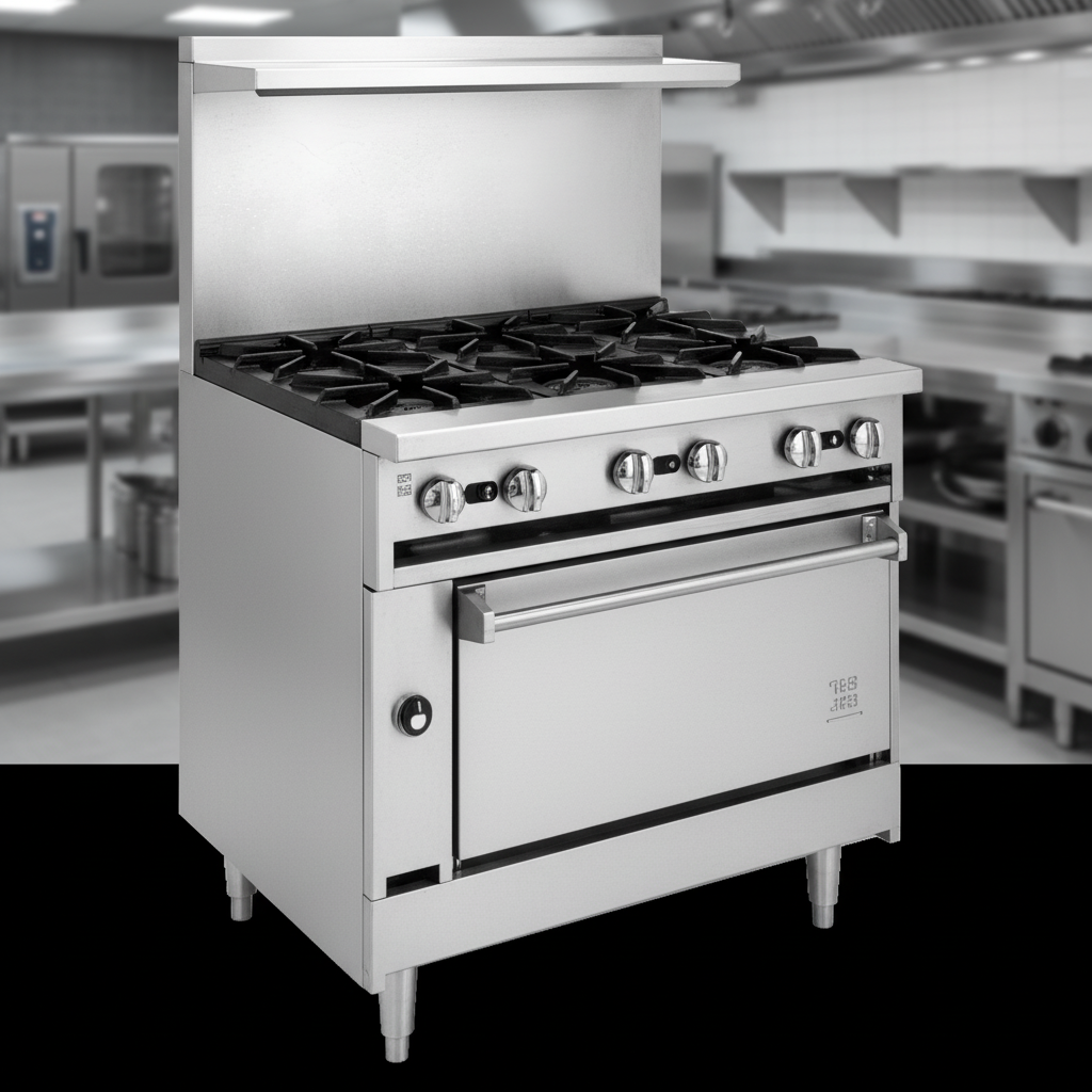 Experience lasting durability with the range's heavy-duty, all-welded stainless steel construction, built for demanding commercial kitchens.