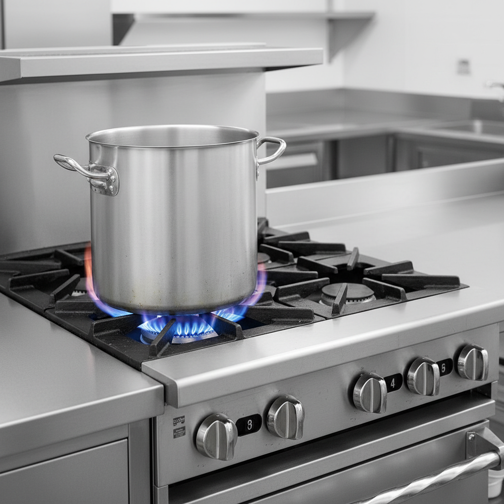 Experience powerful and consistent heat for diverse cooking tasks with the high-efficiency open burners of this professional gas restaurant range.