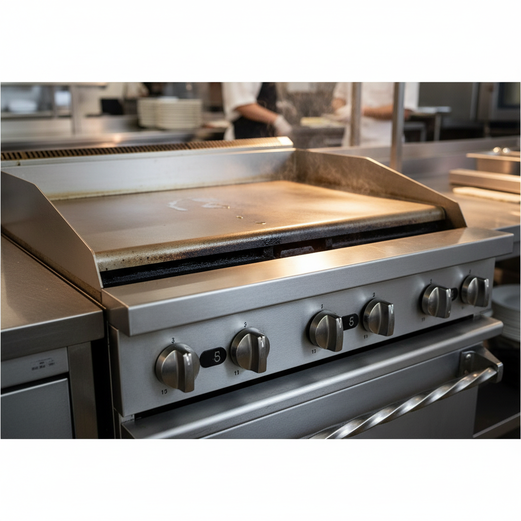 Achieve consistent results every time with the Jade Range Bistro's integrated 24-inch manual griddle, engineered for even heat distribution.
