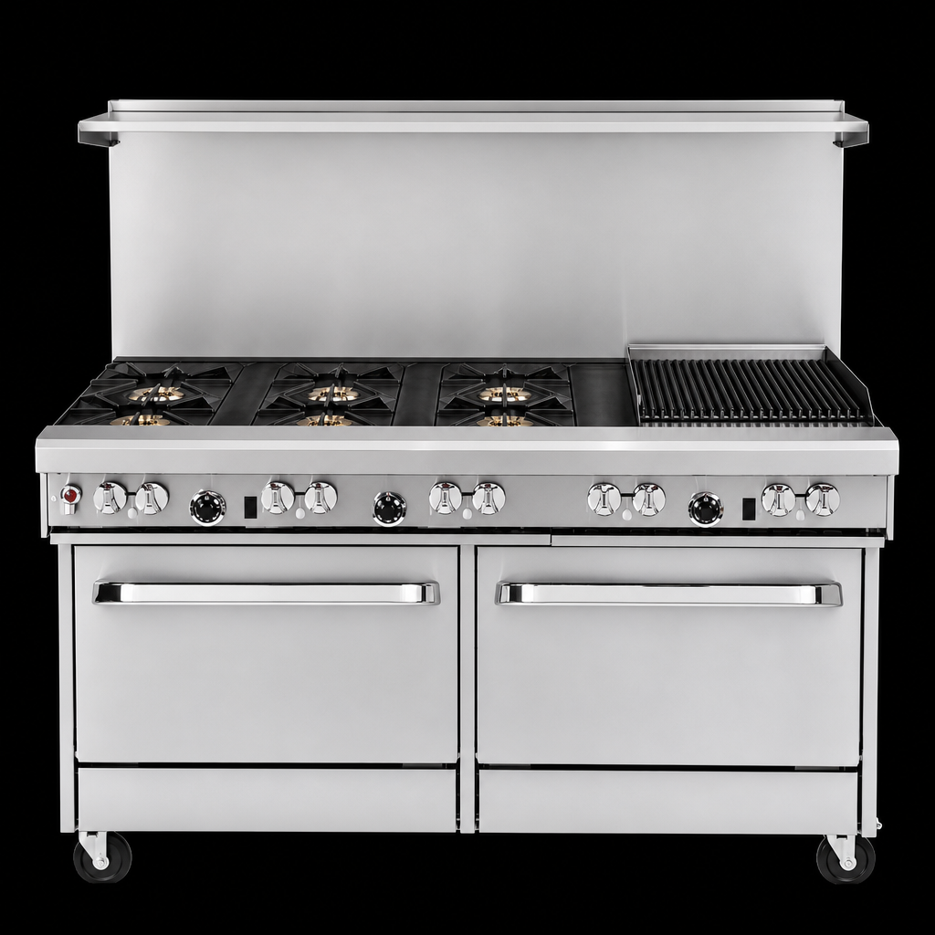 Five-Burner Top with Charbroiler